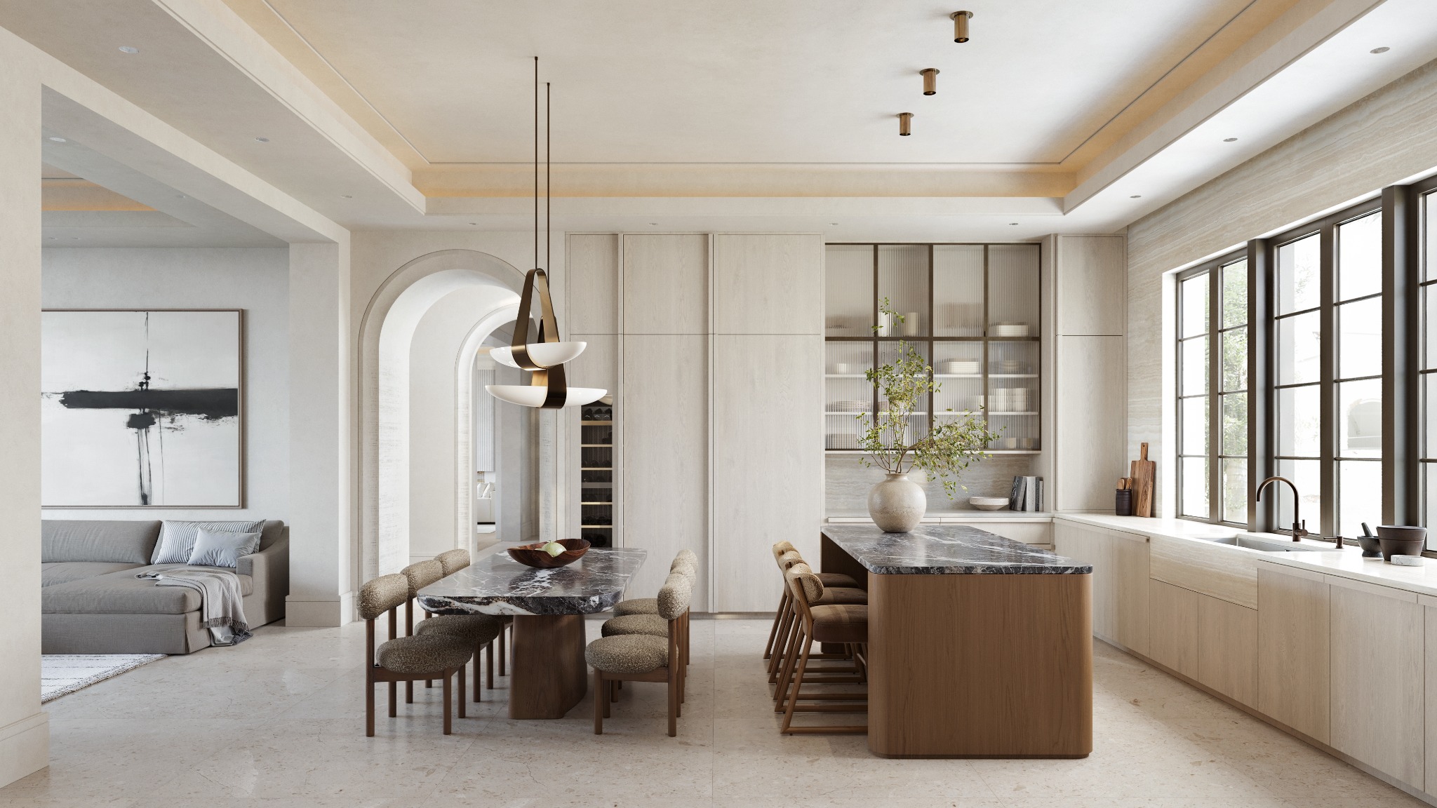 Davis residence kitchen and dining area