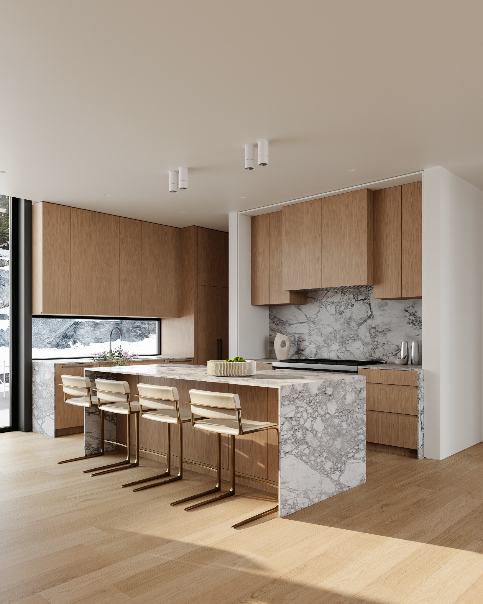 Panorama Ridge kitchen and mountain view