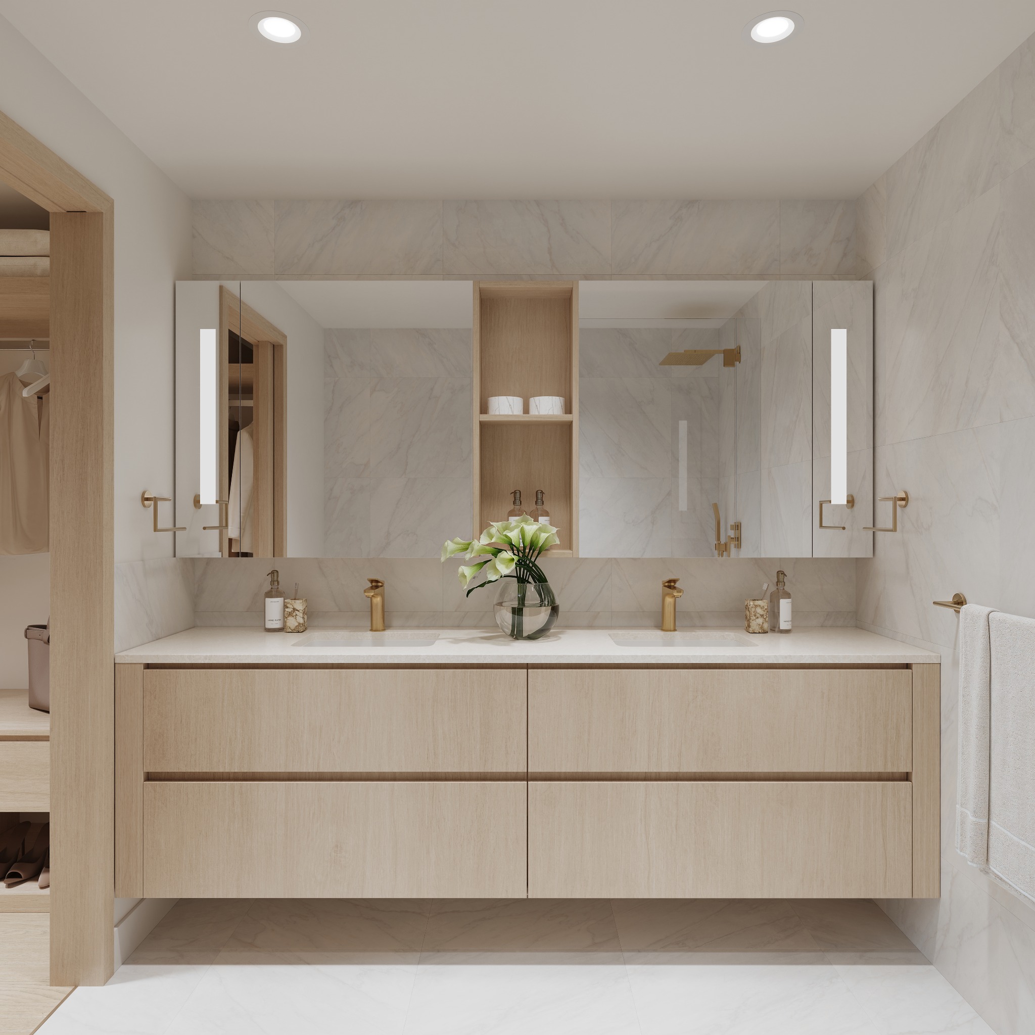 Virtually styled bathroom visualization